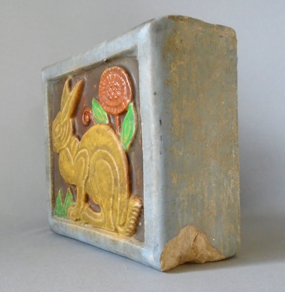 Rabbit Architectural Fragment California Art Tile Bungalow Bill Antique