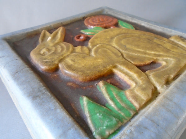 Rabbit Architectural Fragment California Art Tile Bungalow Bill Antique