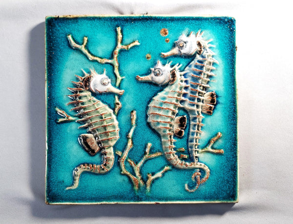 Karlsruhe Pottery Seahorses Bungalow Bill Antiques