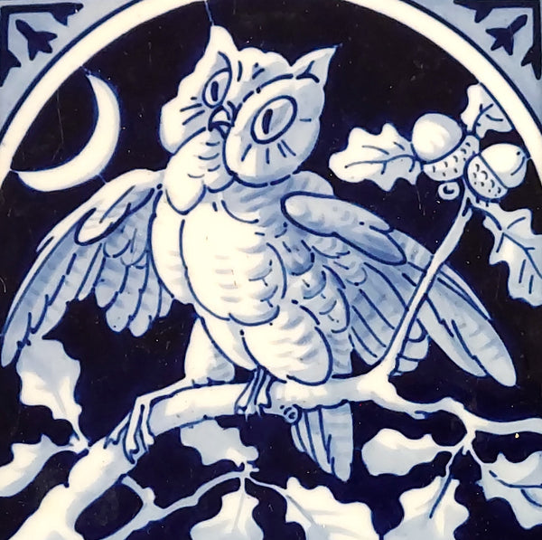 Minton Tile Owl in an Oak Tree BungalowBILL antiques
