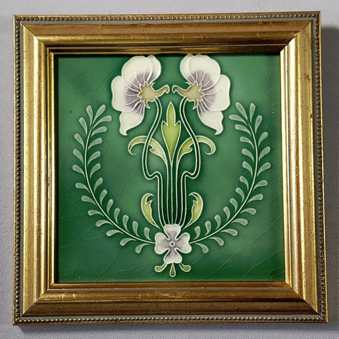 Art Nouveau Flower Tile Bungalow Bill Antiques