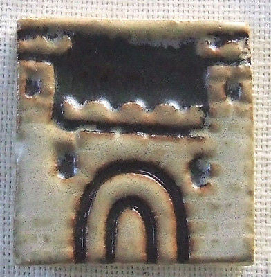 Old American Encaustic Tile Castle AETCO Arts & Crafts Art Pottery Antique Ohio