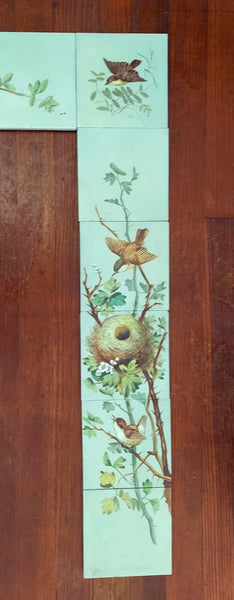 Fireplace surround Hand Painted birds Bungalow Bill antiques