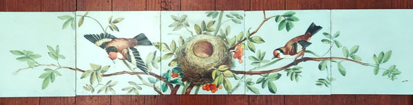 Fireplace surround Hand Painted birds Bungalow Bill antiques