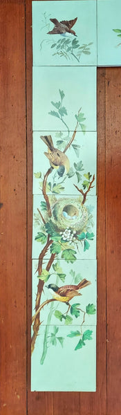 Fireplace surround Hand Painted birds Bungalow Bill antiques