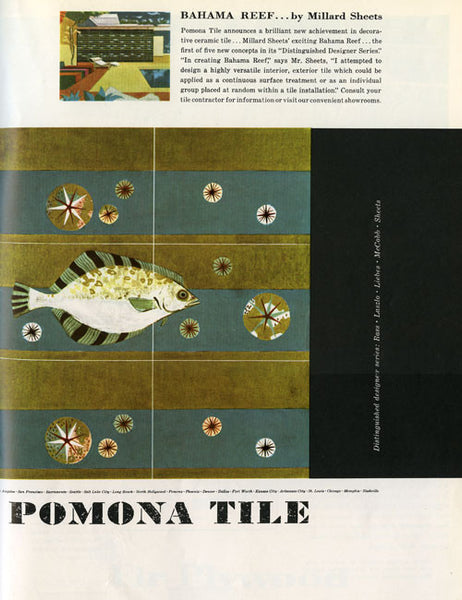 Distinguished Designer Series  Pomona Tile Millard Sheets Bahama Reef advertisement