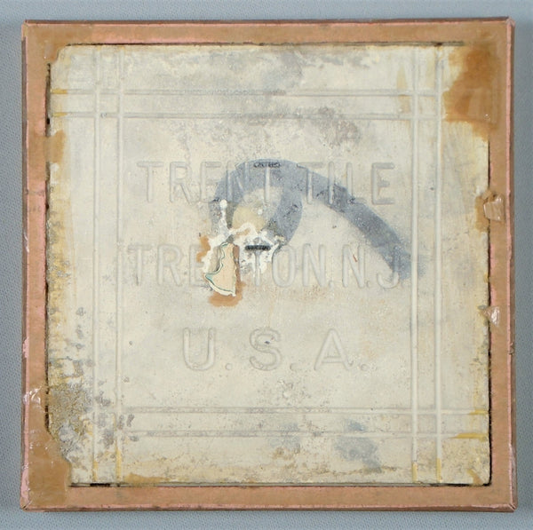 Vintage Framed Trent Portrait Tile of a Woman in Profile by Isaac Broome