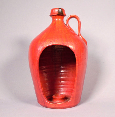 Chrome Red Candle Jug by Smithfield Pottery North Carolina Bungalow Bill