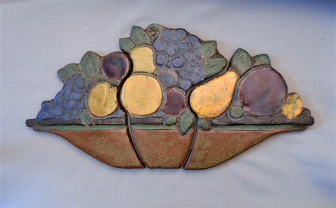 Solon and Schemmel Tile Co Arts & Crafts Panel of a Bowl of Fruit Bungalow Bill Antique