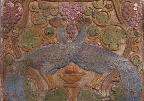 California Art Tile Double Peacocks Cal Art Bungalow Bill Antique