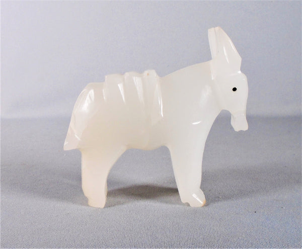 Mexican Onyx Carved Donkey or Burro Bungalow Bill Antique