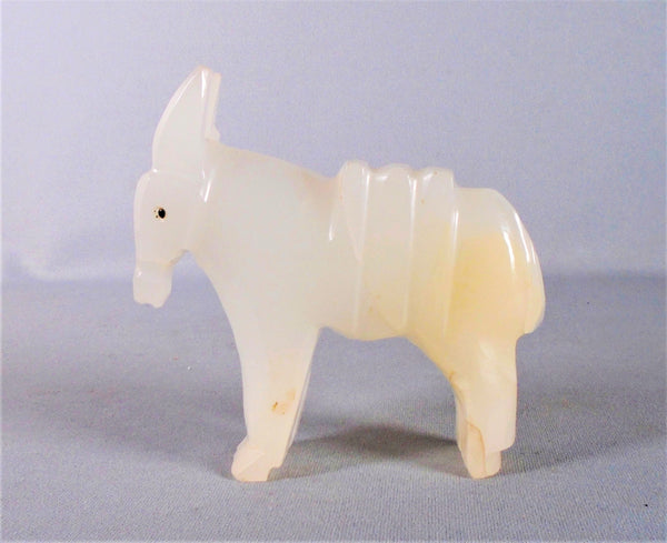 Mexican Onyx Carved Donkey or Burro Bungalow Bill Antique
