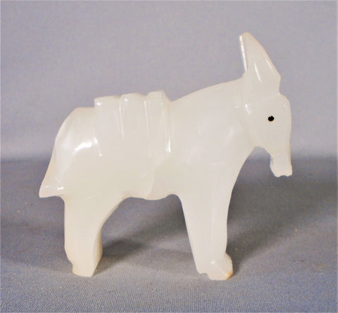 Mexican Onyx Carved Donkey or Burro Bungalow Bill Antique