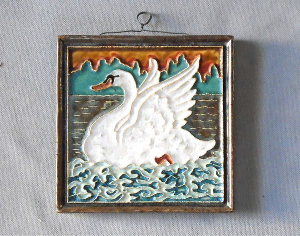 Swan Tile by Royal Delft De Porceleyne Fles Bungalow Bill antiques