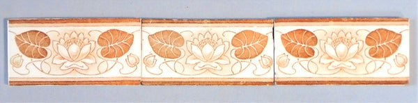 Le Glaive Waterlily Border Tile Bungalow Bill antique