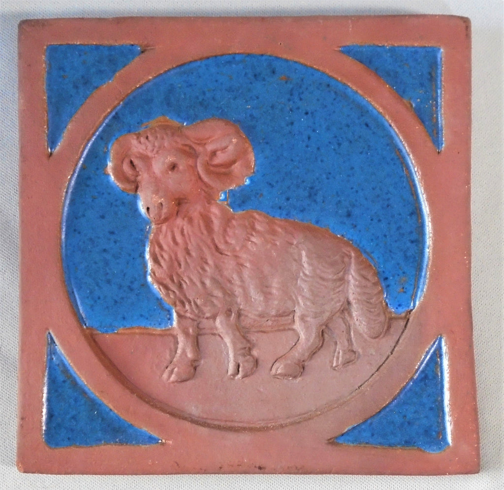 Mueller Mosaic Tile Company Zodiac Aries Bungalow Bill Antique