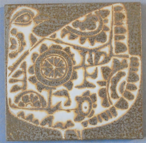 Royal Copenhagen Aluminia Faience Pottery Tile Hippie Partridge Bungalow Bill Antique