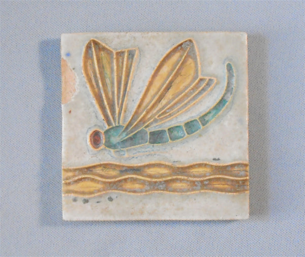 Porceleybe de fles royal delft tile dragonfly Bungalow Bill antique