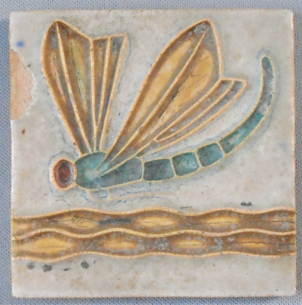 Porceleybe de fles royal delft tile dragonfly Bungalow Bill antique