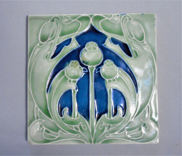 Lea & Boulton Art Nouveau Poppy Tile Bungalow Bill Antique