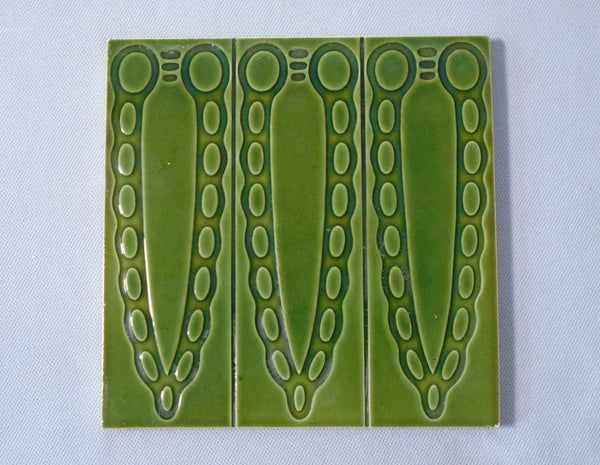 Ernst Teichert Meissen Art Nouveau Tile Bungalow Bill Antique