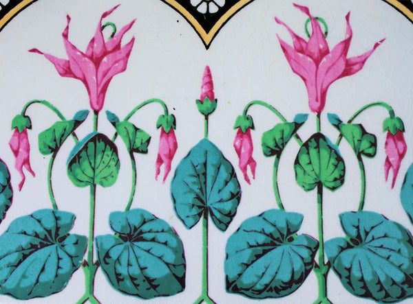 Minton China Works Tile Cyclamen Flower Bungalow Bill Antiques