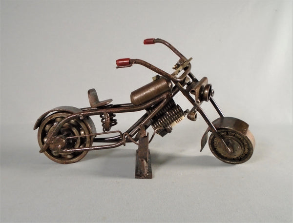 Vintage Outsider Art Motorcycle Sculpture