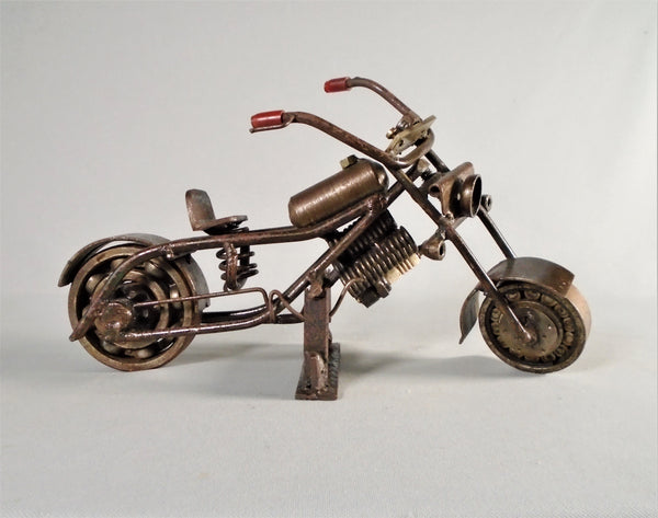 Vintage Outsider Art Motorcycle Sculpture