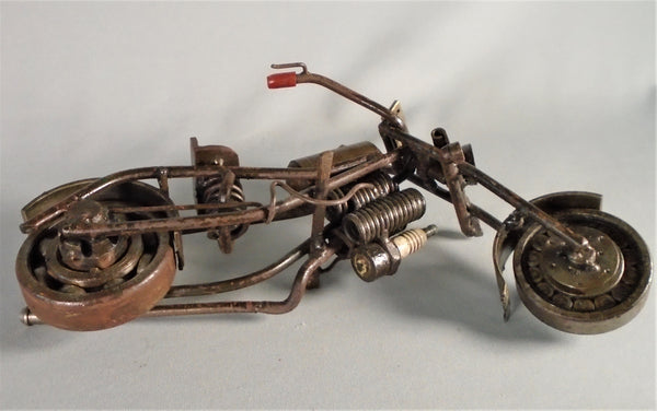 Vintage Outsider Art Motorcycle Sculpture