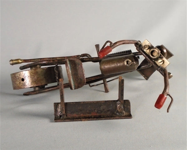 Vintage Outsider Art Motorcycle Sculpture