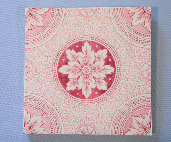 England Transferware Tile Bungalow Bill Antique