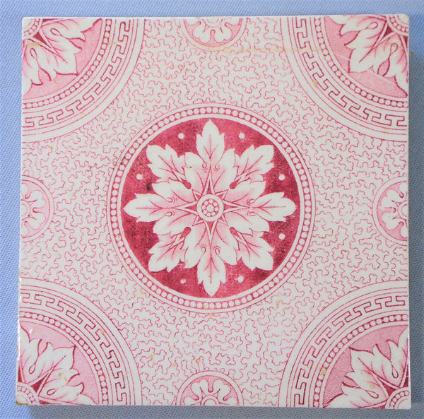 England Transferware Tile Bungalow Bill Antique