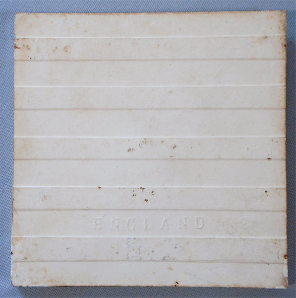 England Transferware Tile Bungalow Bill Antique