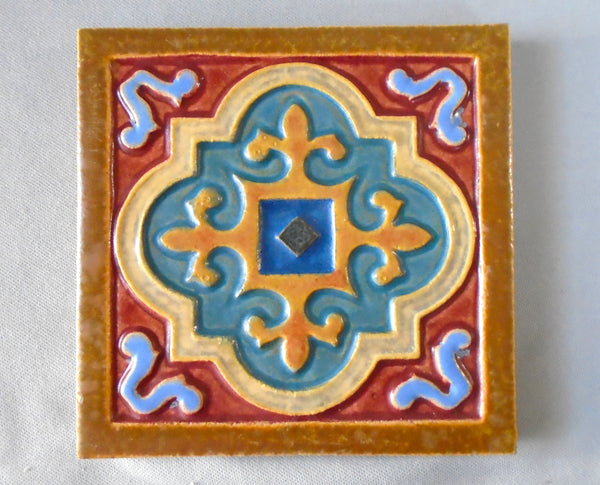 Flint Faience Tile Bungalow Bill Antique