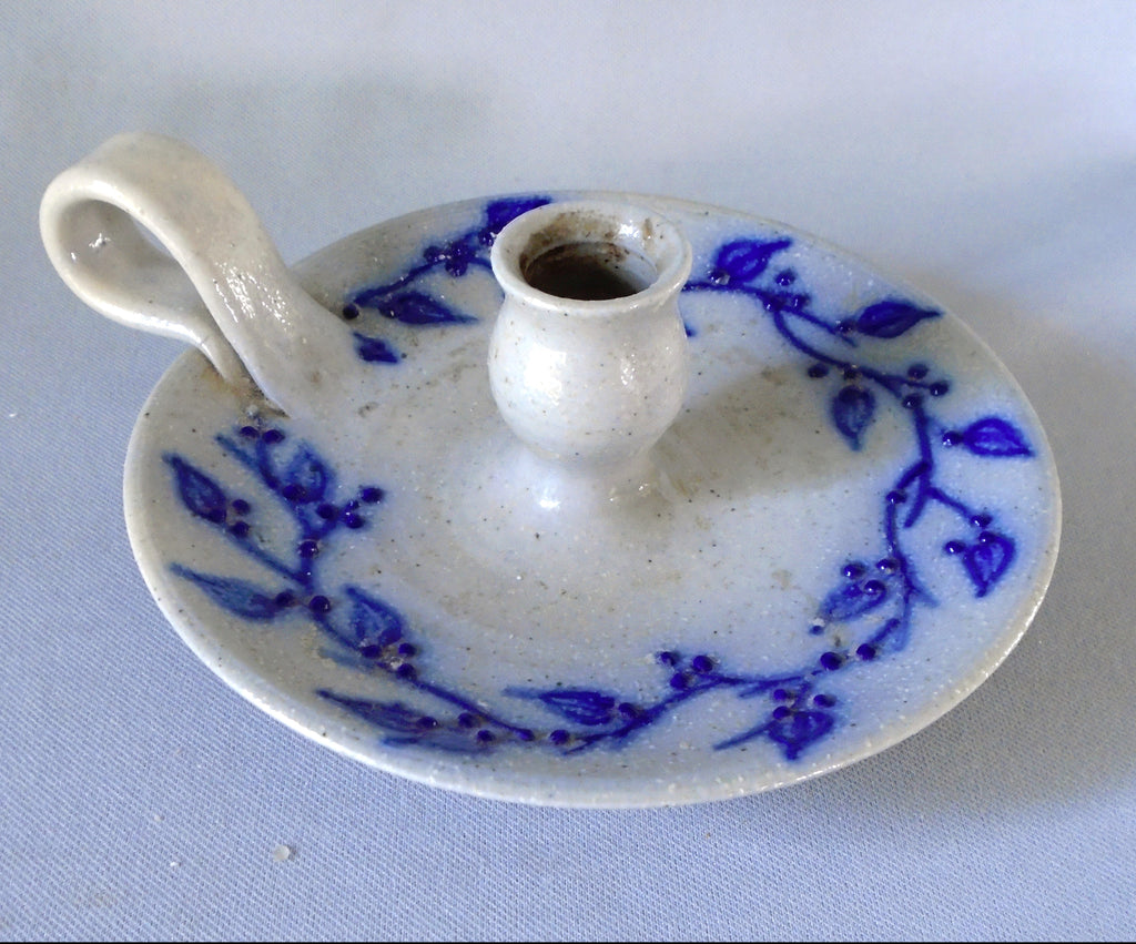 Stoneware Salt Glaze Blue Decorated Bungalow Bill Antique