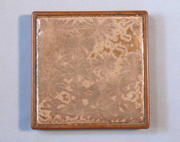 Crystal Glazed Tile in Brass Trivet Bungalow Bill Antique