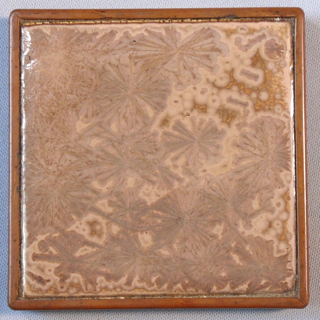Crystal Glazed Tile in Brass Trivet Bungalow Bill Antique