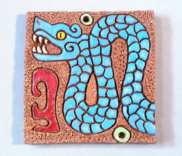 Arts and Crafts Tile of a Snake Bungalow Bill Antiques