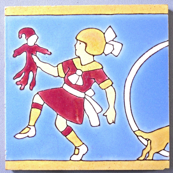 Gladding McBean Tile Art Deco Girl Bungalow Bill Antiques