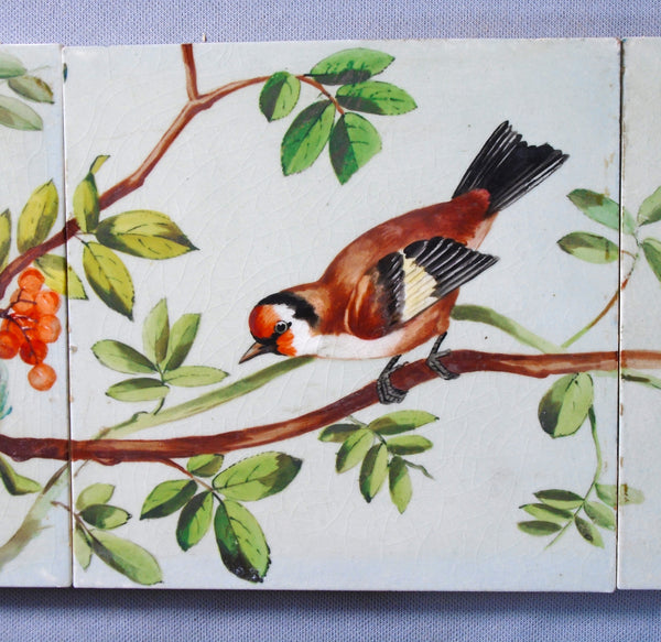 Fireplace surround Hand Painted birds Bungalow Bill antiques