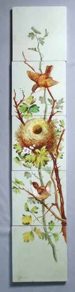 Fireplace surround Hand Painted birds Bungalow Bill antiques