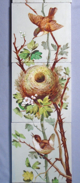 Fireplace surround Hand Painted birds Bungalow Bill antiques