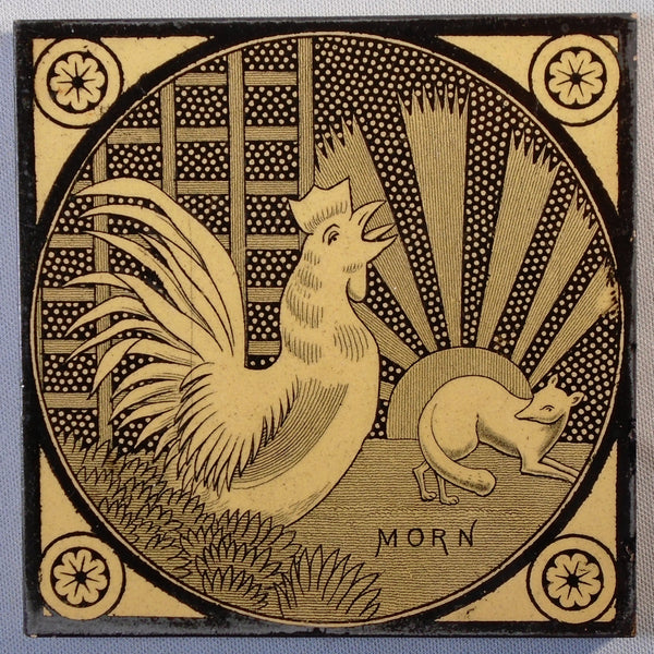 T & R Boote Tile Morn Rooster Bungalow Bill antiques