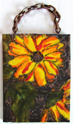 Ruscha West German Pottery Tile Flower