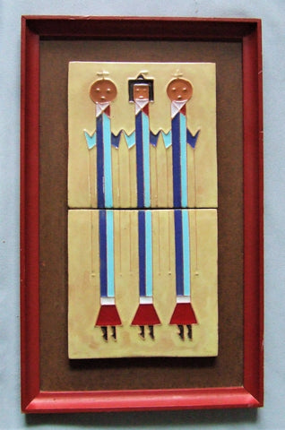 Desert House Lotz McKusick Gila Pottery Tile Panel Yei Dancers