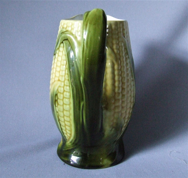 Vintage Majolica Corn Pitcher Bungalow Bill Antique