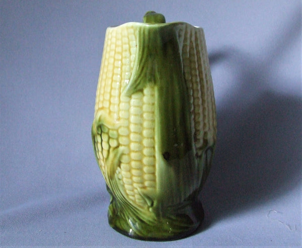 Vintage Majolica Corn Pitcher Bungalow Bill Antique