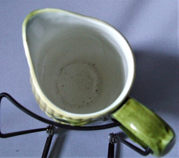 Vintage Majolica Corn Pitcher Bungalow Bill Antique