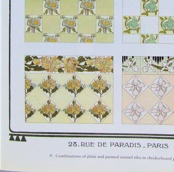 Sarreguemines Art Nouveau Tile Bungalow Bill Antique