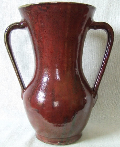 JB Cole Oxblood North Carolina Pottery Vase Sang de Boeuf